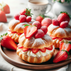strawberry choux buns