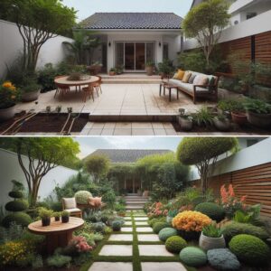 Garden makeover before after