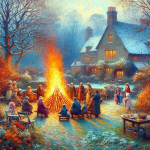 November garden bonfire